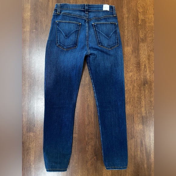 Hudson Mid-rise Natalie Distressed Skinny Jeans Dark Blue Size 27 - Picture 4 of 8